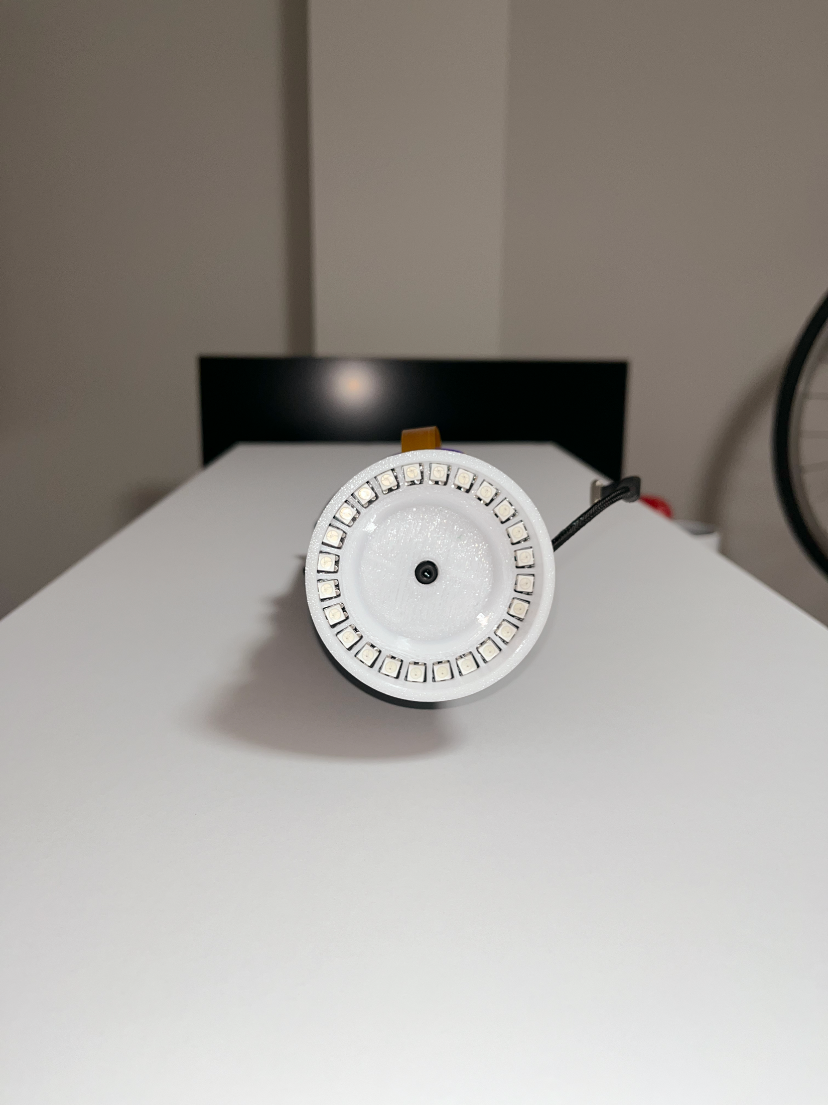 Overhead camera housing with integrated lighting